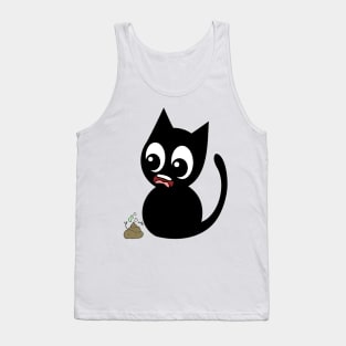 Funny black cat smells poo poo Tank Top